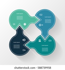 Infographic Template for Business. 4  steps cycling diagram. eps 10