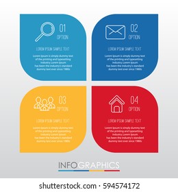 Info-graphic Template for Business with 4 steps multi-color, labels. Vector info-graphic element.