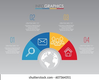 Info-graphic Template for Business with 4 steps multi-color, labels. Vector info-graphic element.