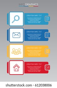 Info-graphic Template for Business with 4 steps multi-color, labels. Vector info-graphic element.