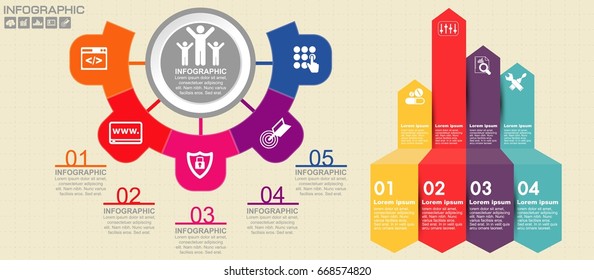 Infographic Template for Business with 4-5 steps or option. Vector illustration EPS10.