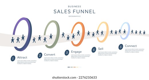Infographic template for business. 5 Level minimal sales funnel diagram, presentation vector infographic.