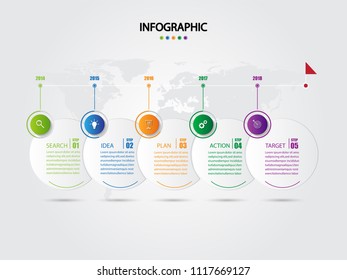Infographic template for business with 5 options, Business data presentation ,Vector illustration.