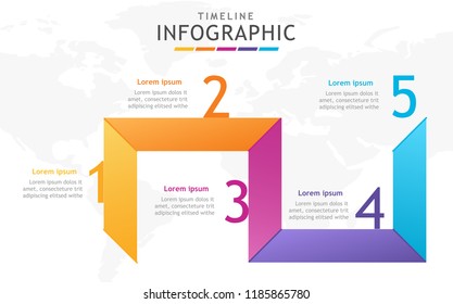 Infographic template for business. 5 steps Modern Timeline diagram, presentation vector infographic.