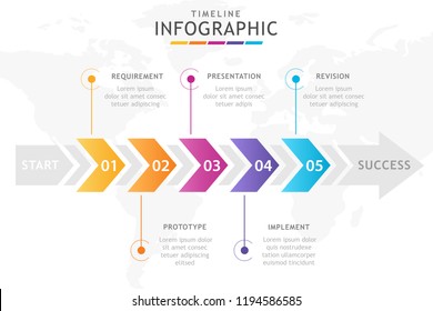 Infographic template for business. 5 steps Modern Timeline diagram, presentation vector infographic.