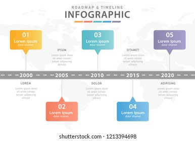 Infographic template for business. 5 Steps Modern Timeline diagram, presentation vector infographic.