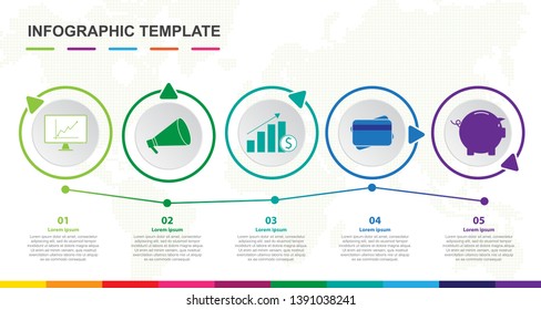 Infographic template for business. 5 steps Timeline diagram. Roadmap chart, vector infographic.