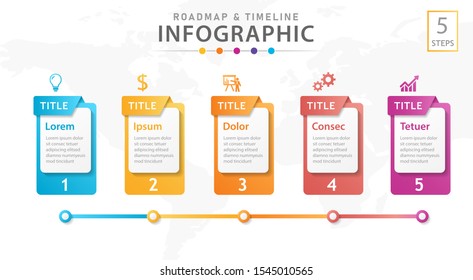 Infographic template for business. 5 steps modern Timeline diagram, presentation vector infographic.