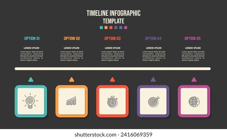 Infographic template for business. 5 Steps Modern Timeline diagram, presentation vector infographic.