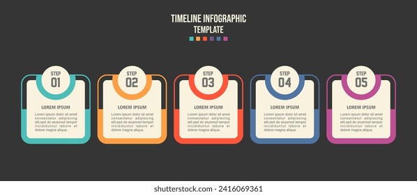 Infographic template for business. 5 Steps Modern Timeline diagram, presentation vector infographic.