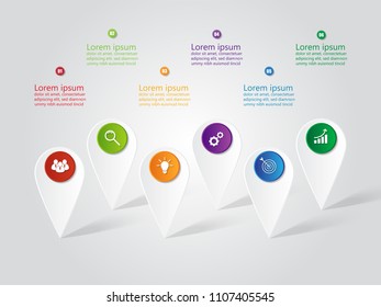 Infographic template for business with 6 options, Business data presentation ,Vector illustration.