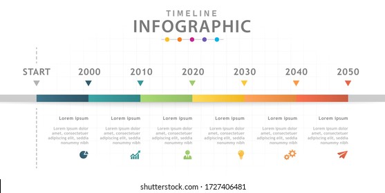 Infographic template for business. 6 Steps Modern Timeline diagram, presentation vector infographic.