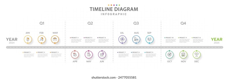 Infographic template for business. 6 Steps Modern Timeline diagram with roadmap and rectangle topic charts, presentation vector infographic.