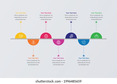 Infographic template for business 7 steps modern vector image