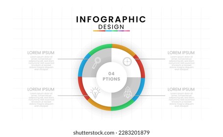Infografische Vorlage für Unternehmen. Circle Concept mit 4 Schritten.