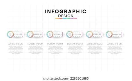 Infographic template for business. Circle concept with 6 step.
