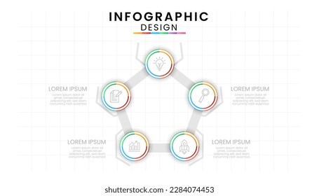 Infographic template for business. Circle concept with 5 step.