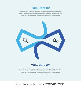 Infographic template business concept with 2 steps. Vector infographic label design template 2 options. Business infographic design template