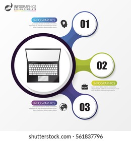 Infographic template. Business concept with 3 steps. Vector illustration