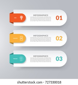 Infographic template. Business concept with 3 options. Vector design elements for infographics. Can be used for workflow layout, diagram, chart, graph, web design.