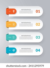 Infographic template. Business concept with 4 options. Vector design elements for infographics. Can be used for workflow layout, diagram, chart, graph, web design.