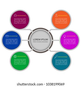 Infographic template. Business concept, diagram with steps and options. Vector illustration for presentation.