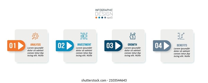 Infographic template business concept  with step.