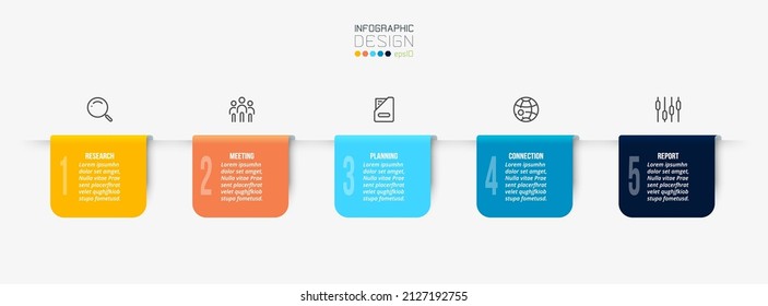 Infographic template business concept  with step.