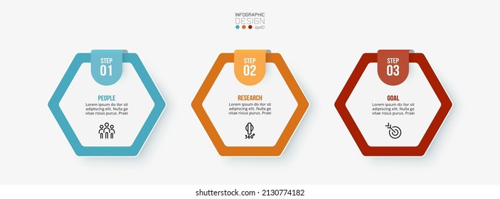 Infographic template business concept with step.