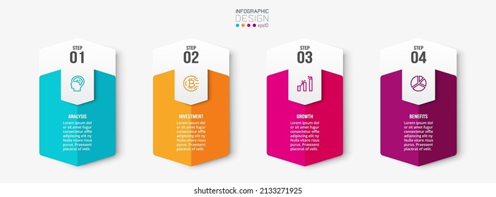 Infographic template business concept with step.