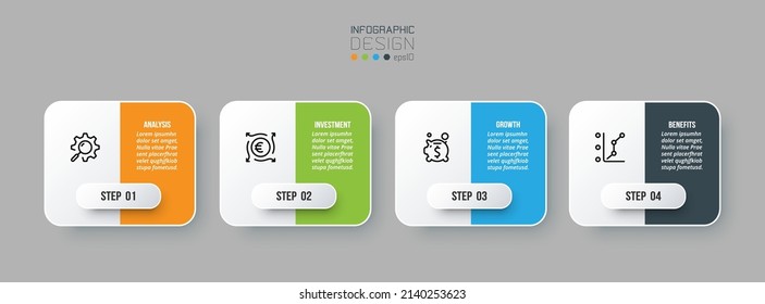 Infographic template business concept with step.