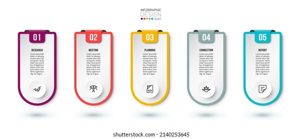 Infographic template business concept with step.
