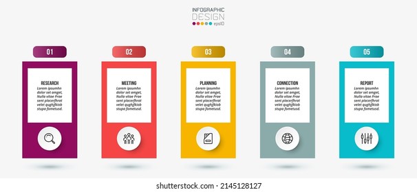 Concepto de negocio de plantilla de infografía con paso.