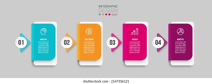 Infographic template business concept with step.