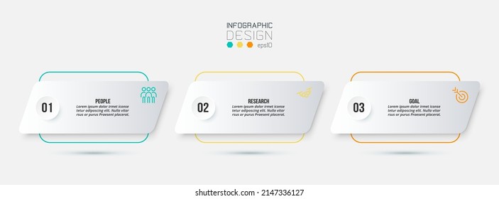 Infographic template business concept with step.