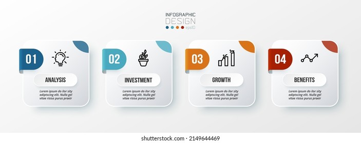 Infographic template business concept with step.