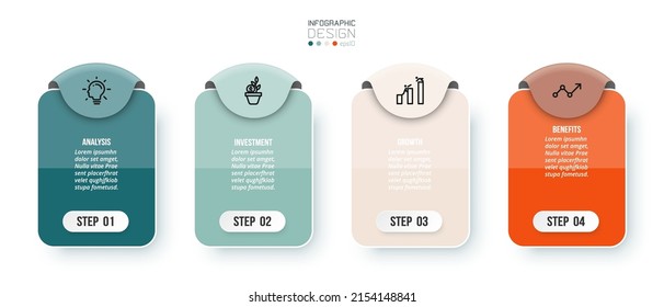 Infographic template business concept with step.