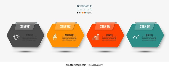 Infografik Template Business Konzept mit Schritt.