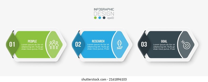 Infographic template business concept with step.