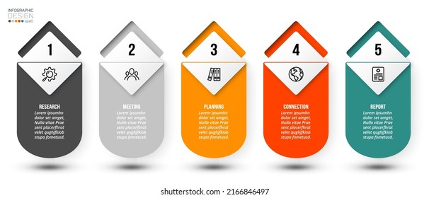 Concepto de negocio de plantilla de infografía con paso.