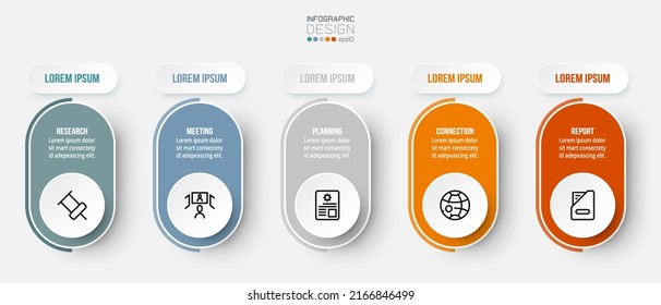 Concepto de negocio de plantilla de infografía con paso.