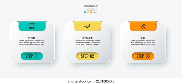 Infographic template business concept with step.