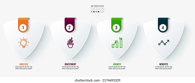 Infographic template business concept with step.