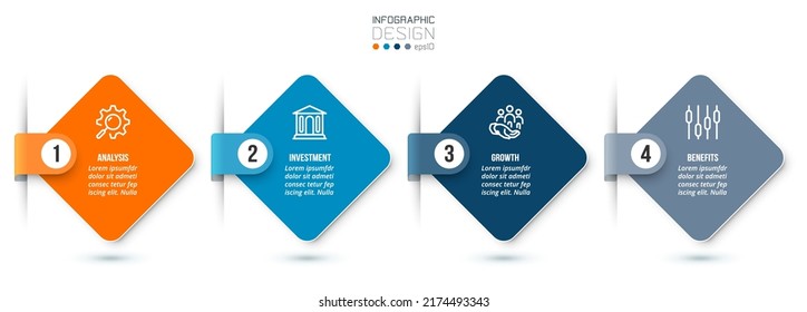 Infographic template business concept with step.