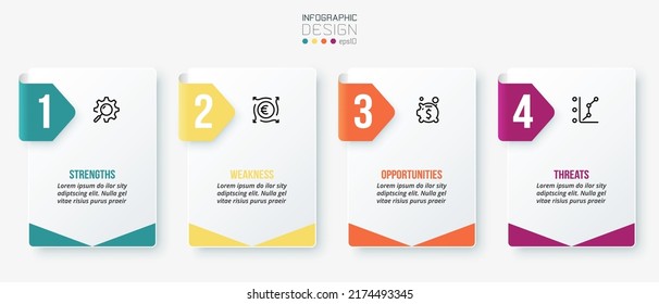 Infographic template business concept with step.