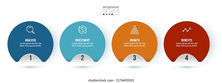 Infographic template business concept with step.