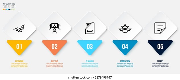 Infographic template business concept with step.