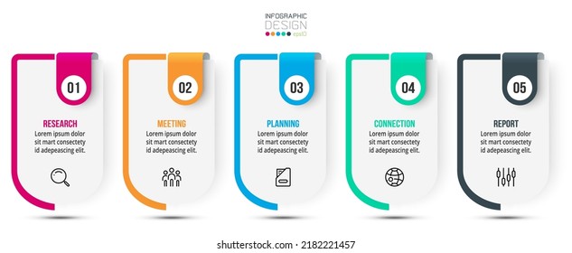 Infographic template business concept with step.