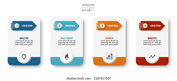 Infographic template business concept with step.