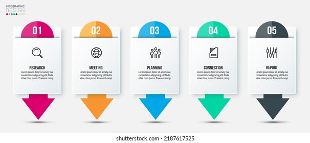 Infographic template business concept with step.